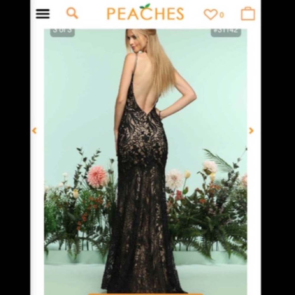 Long black lacy dress. Only worn once!